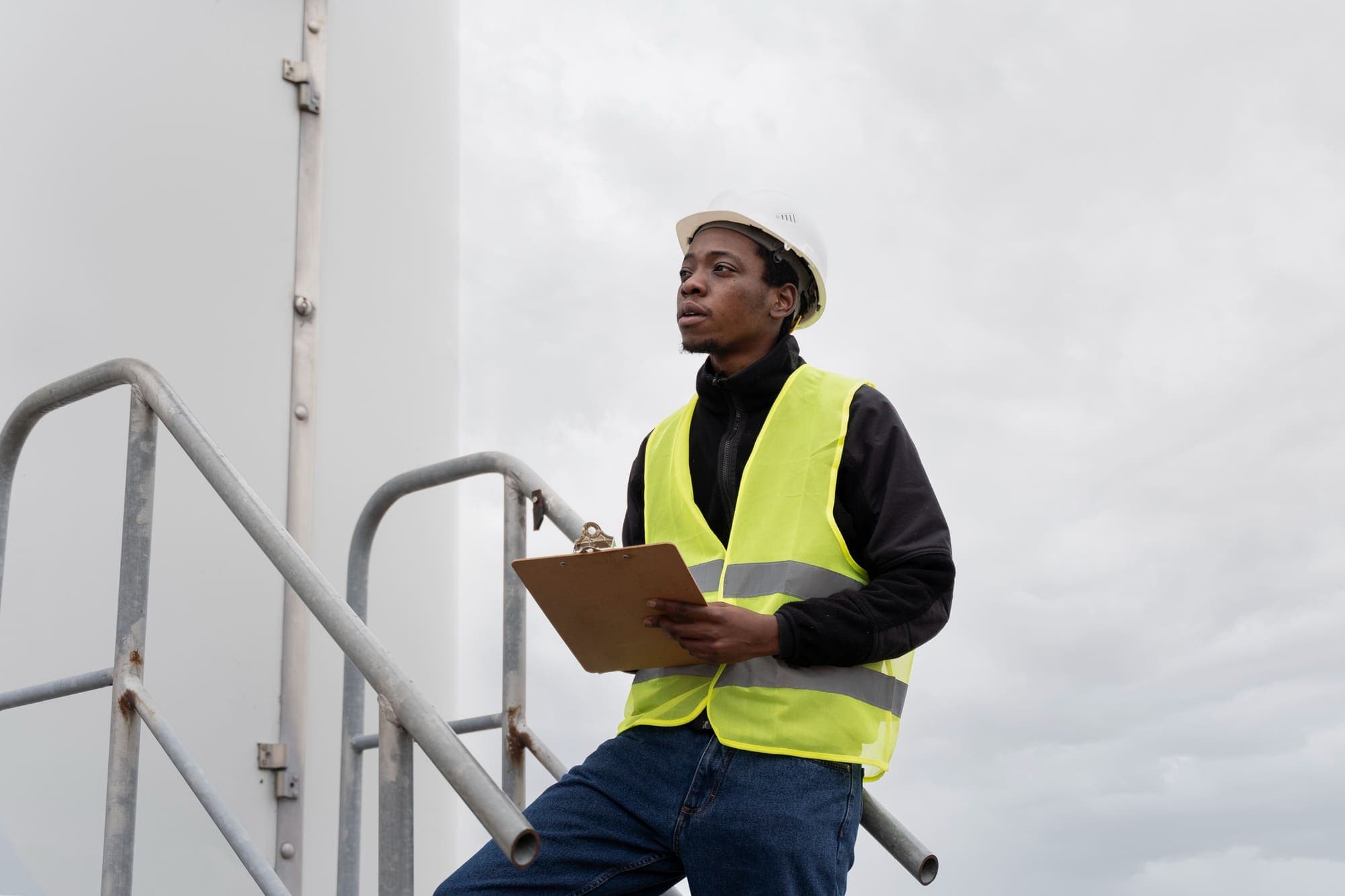 African engineering professionals working at an industrial facility